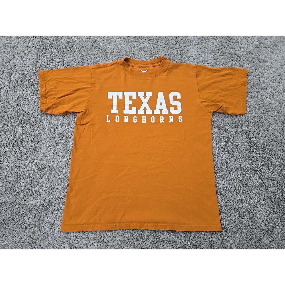 Texas Longhorns T Shirt Youth Boys L 16-18 NCAA Authentic Apparel Orange